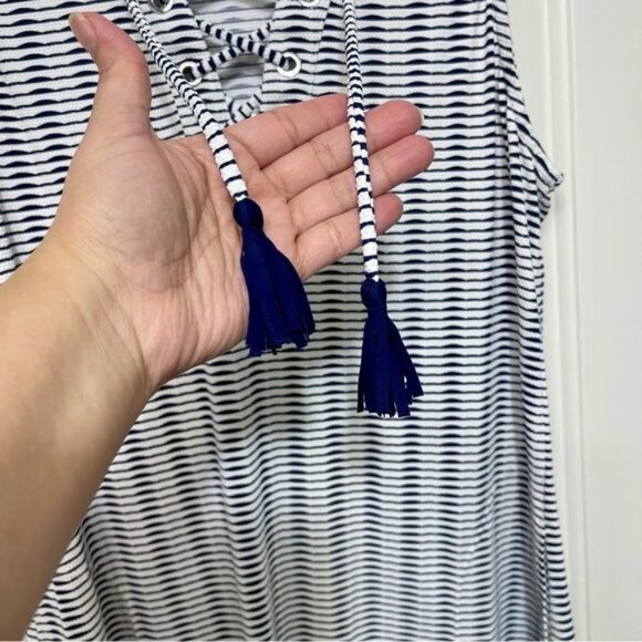 TOMMY BAHAMA Lace Up Spa Dress With Grommet Trim in Nautical Size M - Picture 8 of 10